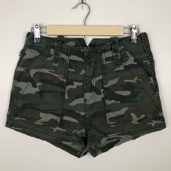 Free People Pants - Free People Camo Camouflage High Rise Mini Shorts